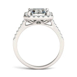 Charles & Colvard 4.06cttw Moissanite Emerald Cut Halo Engagement Ring