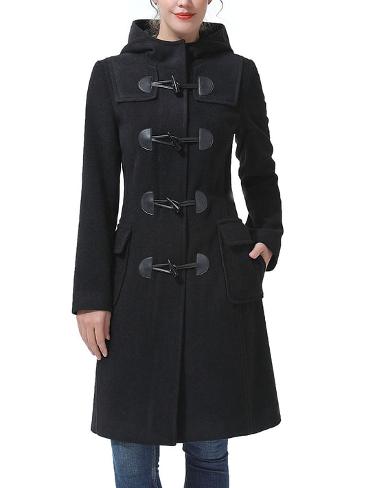 Women's Liv Hooded Toggle Duffle Wool Coat