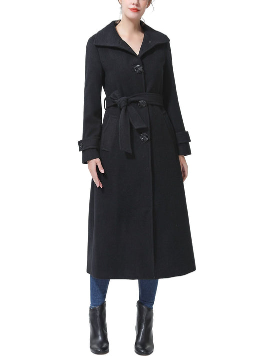 Women's Ela Full Length Long Wool Trench Coat