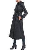 Women's Paula Water-Resistant Hooded Long Rain Coat