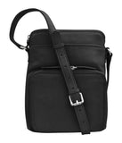 Leather Small Crossbody Organizer Black