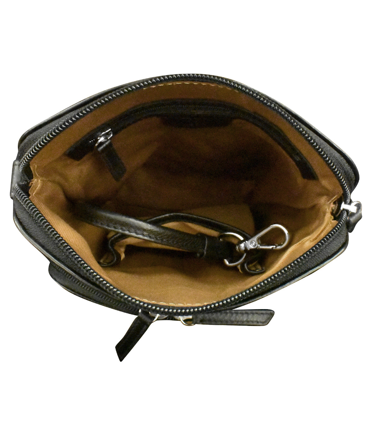 Leather Small Crossbody Organizer Black