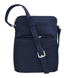 Leather Small Crossbody Organizer Classic Navy