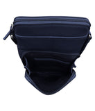 Leather Small Crossbody Organizer Classic Navy