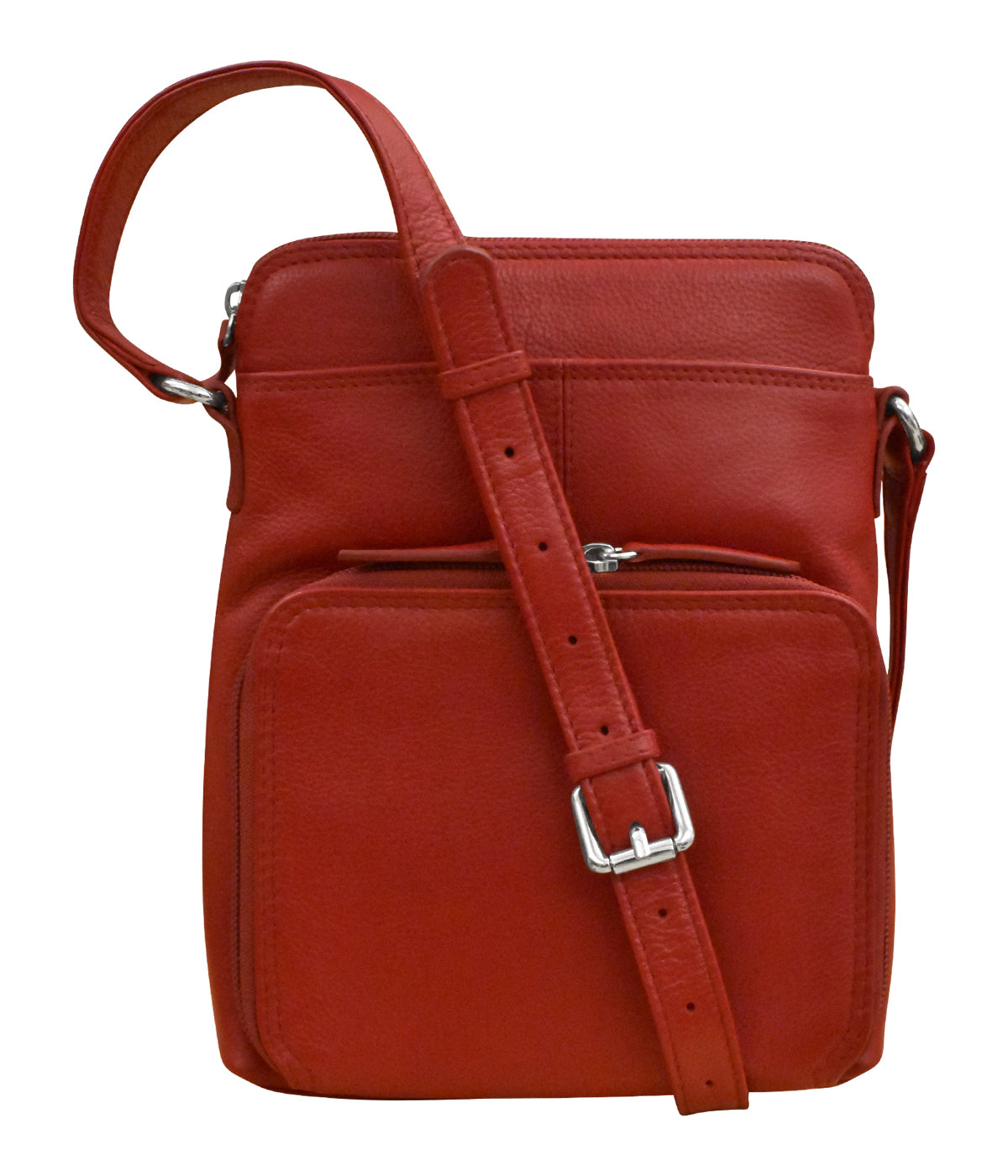 Leather Small Crossbody Organizer Red