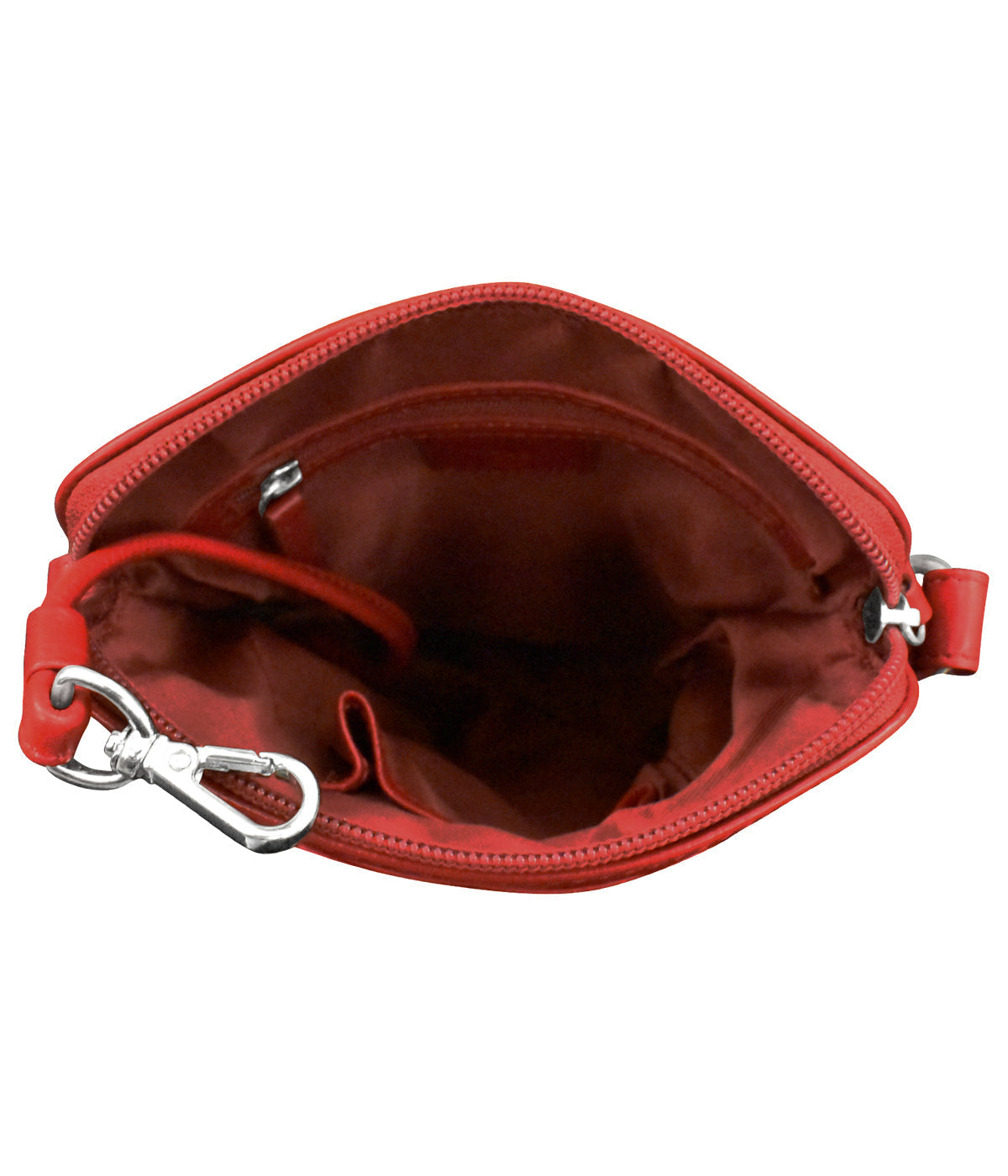 Leather Small Crossbody Organizer Red