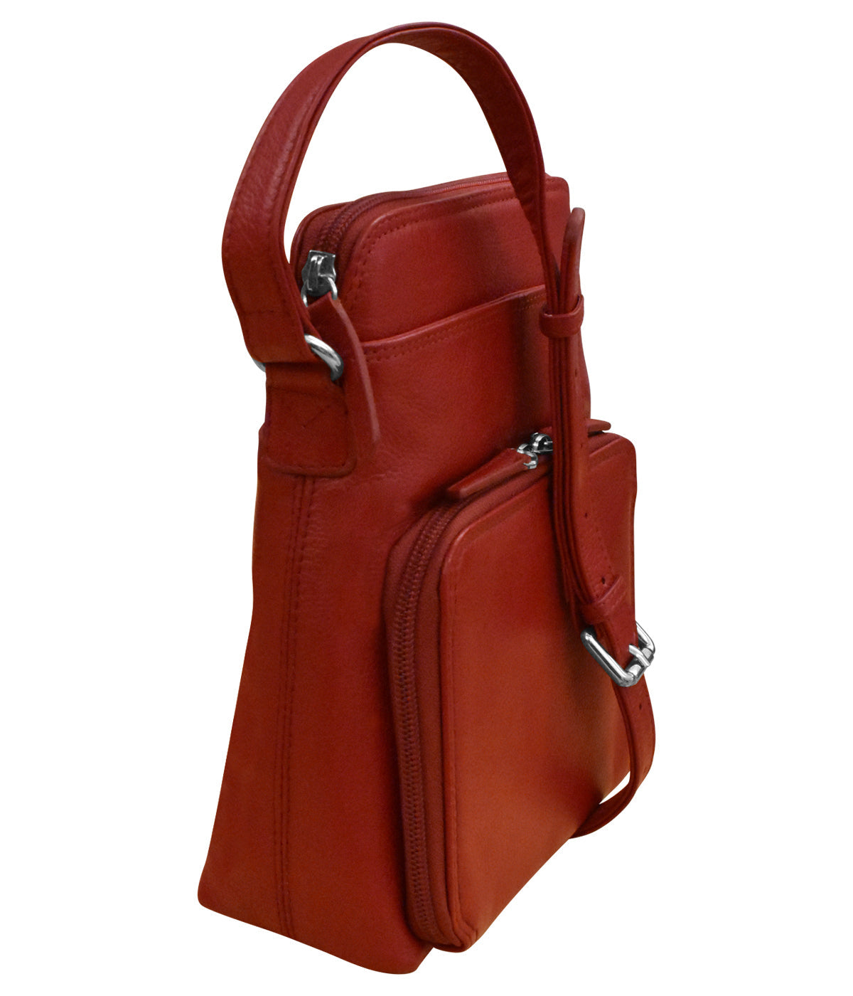 Leather Small Crossbody Organizer Red