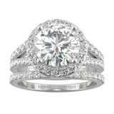 Charles & Colvard 3.69cttw Moissanite Halo Bridal Set