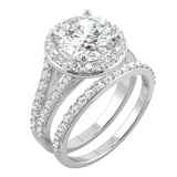 Charles & Colvard 3.69cttw Moissanite Halo Bridal Set