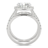 Charles & Colvard 3.69cttw Moissanite Halo Bridal Set