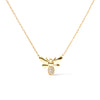  10K Yellow Gold Diamond Accented Bumble Bee Pendant 18