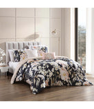 Blush Flowers 100% Cotton 200 Thread Count 5-Piece Reversible Comforter Set Blue