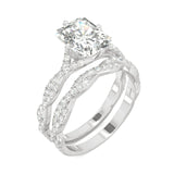 Charles & Colvard 3.42cttw Moissanite Radiant Bridal Set