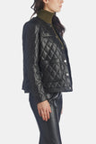 Plus Size Quilted Faux Leather Jacket