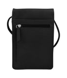 Leather Small Organizer On String Black