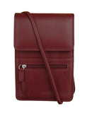 Leather Small Organizer On String Merlot