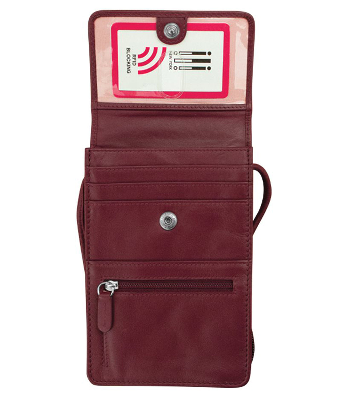 Leather Small Organizer On String Merlot