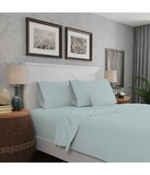 Cotton and Bamboo 300TC Sateen Sheet Set Light Blue