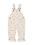 Heart Print Corduroy Overalls