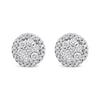  14K White Gold 1.0 Cttw Brilliant-Cut Diamond Halo-Style Cluster Round Button Stud Earrings (H-I Color, I1-I2 Clarity)-One Size-1