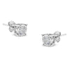  .925 Sterling Silver 1/2 Cttw Near Colorless Round Brilliant-Cut Diamond Miracle-Set Stud Earrings (H-I Color, I2-I3 Clarity)-One Size-1