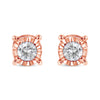 .925 Sterling Silver 1/5 Cttw Round Near Colorless Diamond Miracle-Set Stud Earrings (J-K Color, I2-I3 Clarity)-One Size-1