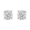  .925 Sterling Silver 1/5 Cttw Round Near Colorless Diamond Miracle-Set Stud Earrings (J-K Color, I2-I3 Clarity)-One Size-1