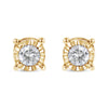  10K Yellow Gold over .925 Sterling Silver 1/5 Cttw Round Near Colorless Diamond Miracle-Set Stud Earrings (J-K Color, I2-I3 Clarity)-One Size-1