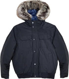 Short Bomber with Faux Fur hood Midnight Blue