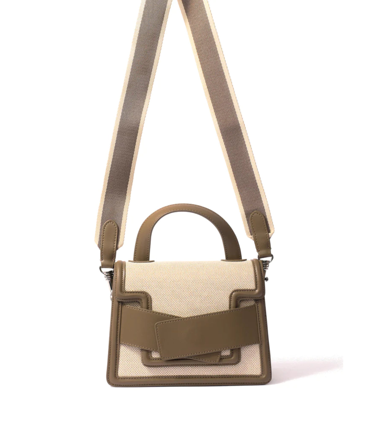 Evelyn Bag in Canvas and Genuine Leather Gray