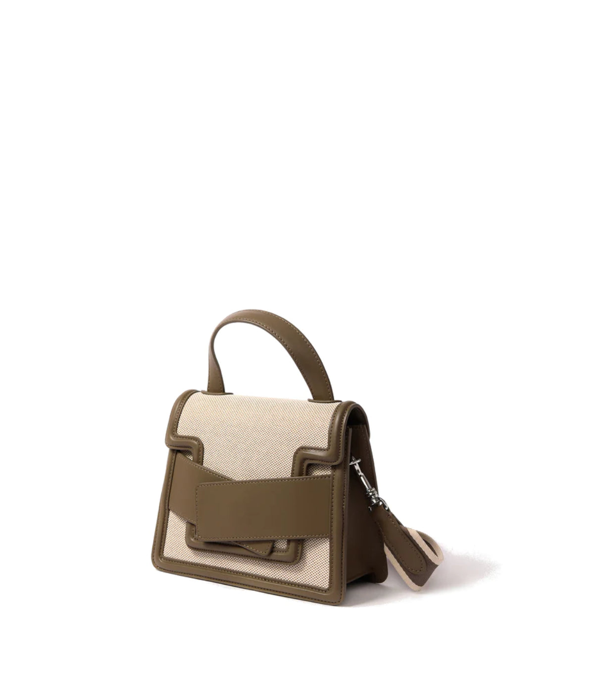 Evelyn Bag in Canvas and Genuine Leather Gray