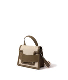 Evelyn Bag in Canvas and Genuine Leather Gray