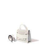 Evelyn Bag in Canvas and Genuine Leather White