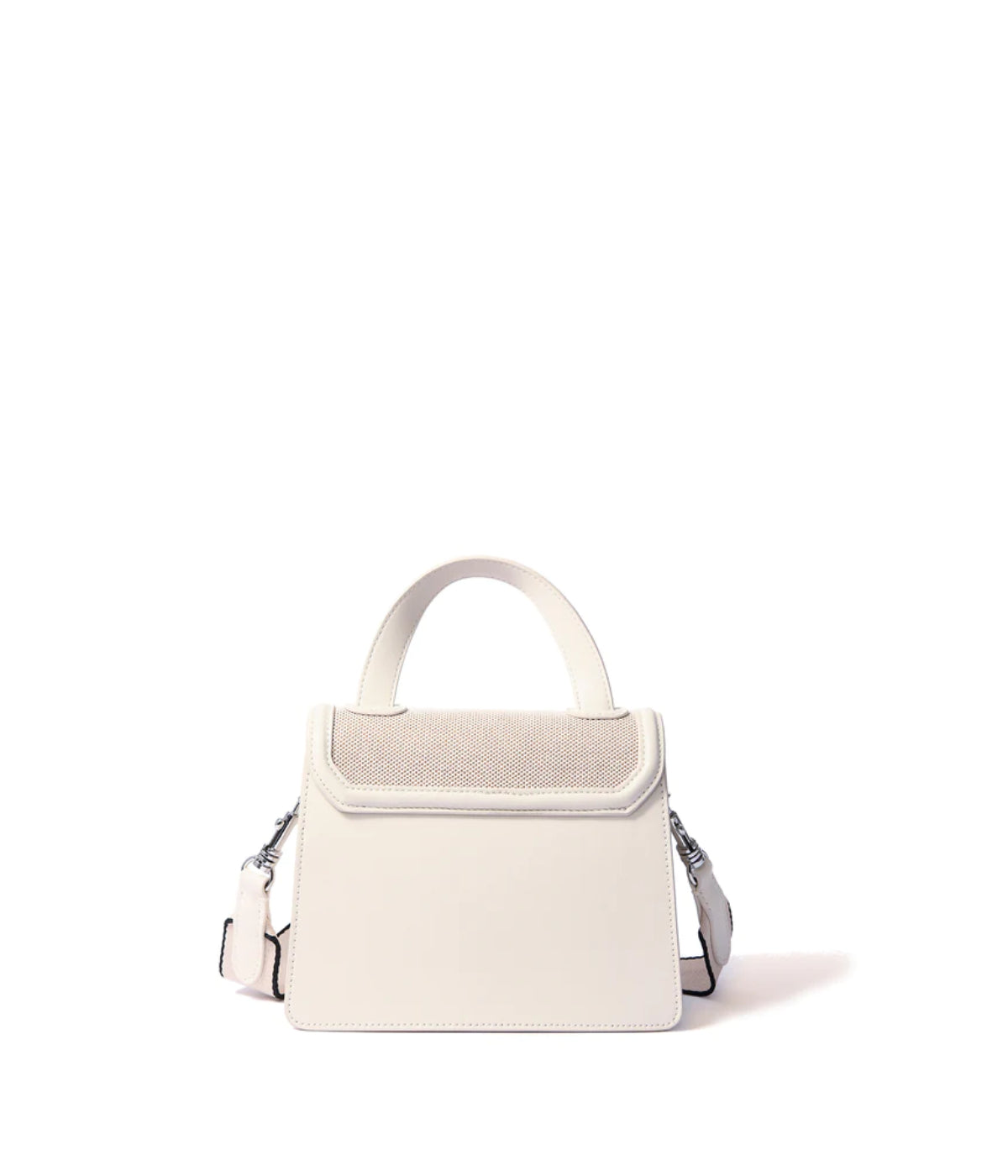 Evelyn Bag in Canvas and Genuine Leather White