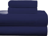 Solid & Print Flannel Sheet Sets - Navy