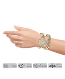 Crystal Chain Link Watch-Bracelet Set Gold