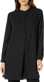 Plus Size Pop-over Blouse with Covered Placket And Side Slits