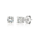 Solitaire Brilliant Stud Earrings Finished - 1.0 Cttw