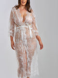 Lace Long Robe Plus Size