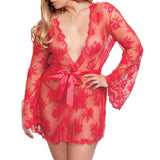 Madylin Plus Size Soft Fine Sheer Lace Robe