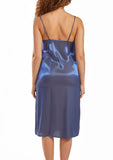 Autumn Iridescent Satin Dress with Adjustable Straps