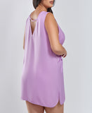 Satin Sleeveless Dress with Pockets PLUS