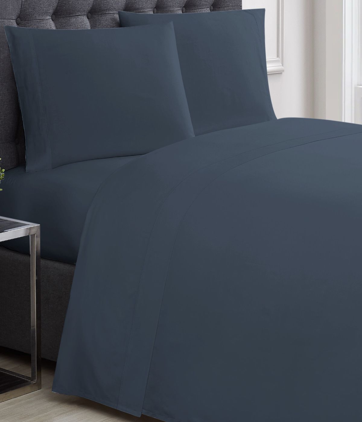 Charisma 310 Thread Count Cotton Solid Sheet Set Blue