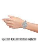 Crystal Embellished Analog Watch Silver