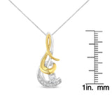 Espira 10K Two-Tone Yellow & White Gold 1/10 Cttw Round Brilliant-Cut Diamond Spiral 18" Pendant Necklace (J-K Color, I2-I3 Clarity)-4