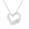  .925 Sterling Silver 1/10 cttw Diamond Heart Pendant Necklace (I-J, I3)-18