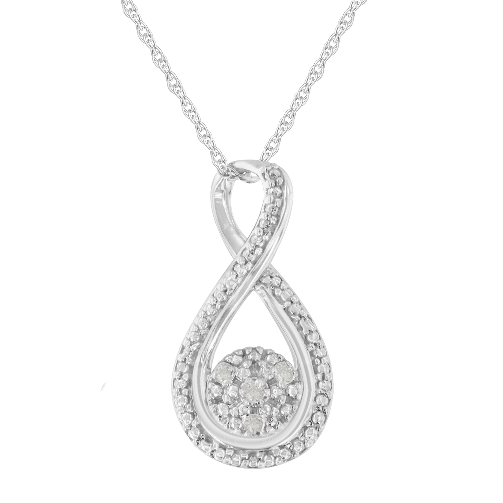 .925 Sterling Silver Diamond Accent Infinity 18" Pendant Necklace (I-J color, I2-I3 clarity)-1
