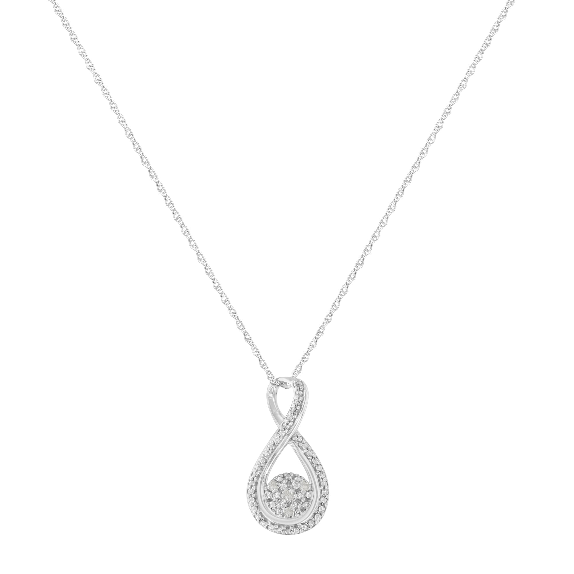 .925 Sterling Silver Diamond Accent Infinity 18" Pendant Necklace (I-J color, I2-I3 clarity)-2