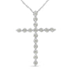  .925 Sterling Silver 1/6 Cttw Brilliant-Cut Diamond Miracle-Set Shared Prong Cross 18