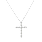 .925 Sterling Silver 1/6 Cttw Brilliant-Cut Diamond Miracle-Set Shared Prong Cross 18" Pendant Necklace (I-J Color, I2-I3 Clarity)-2